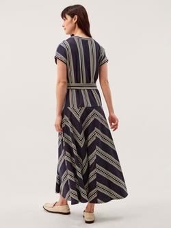 Monsoon Shilta Stripe Jersey Maxi Dress, Navy - view 2, Navy