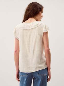 Monsoon Frannie Lace Collar Shirt, Ivory - view 2, Ivory