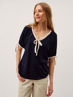 Monsoon Taylor Trim Jersey T-Shirt, Navy, Navy