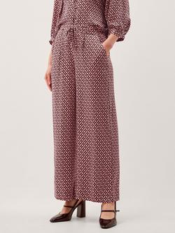 Monsoon Netta Floral Trousers containing LENZING™ ECOVERO™ Viscose, Pink, Pink