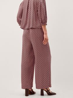 Monsoon Netta Floral Trousers containing LENZING™ ECOVERO™ Viscose, Pink - view 2, Pink