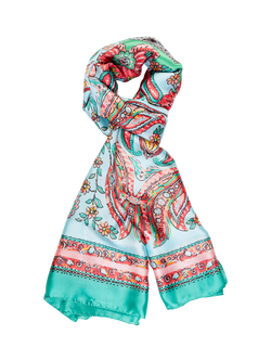 chesca Paisley Colour Block Scarf, Multi, Multi