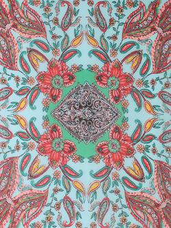 chesca Paisley Colour Block Scarf, Multi - view 2, Multi