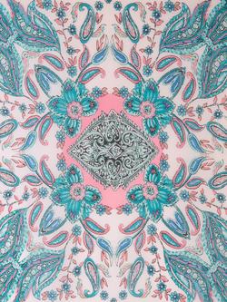 chesca Paisley Colour Block Scarf, Pink/Multi - view 2, Pink/Multi