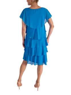 chesca Diamanté Detail Chiffon Tiered Dress - view 2, Marina