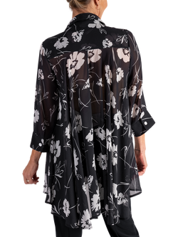 chesca Floral Silhouette Top, Black/White - view 2, Black/White