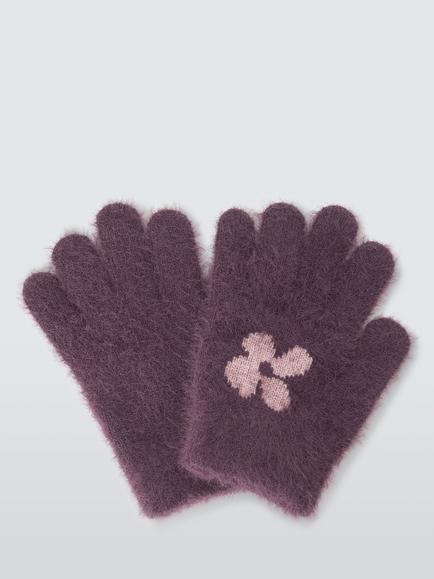 John Lewis Kids' Floral Gloves, Purple, Purple