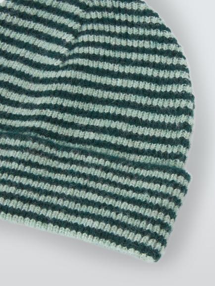 John Lewis Kids' Stripe Beanie Hat, Green - view 2, Green