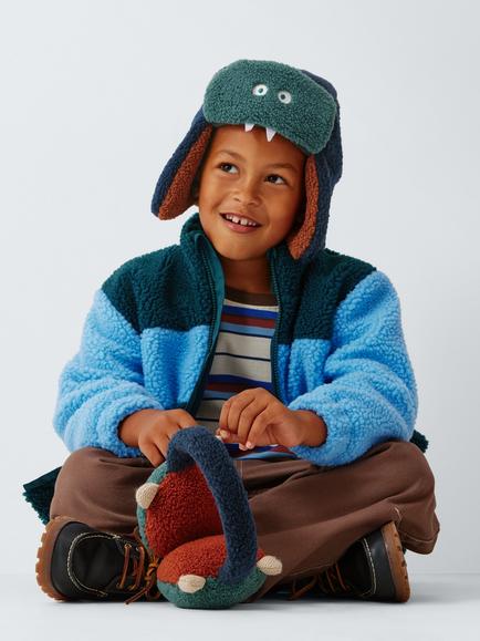 John Lewis Kids' Monster Trapper Hat, Blue, Blue