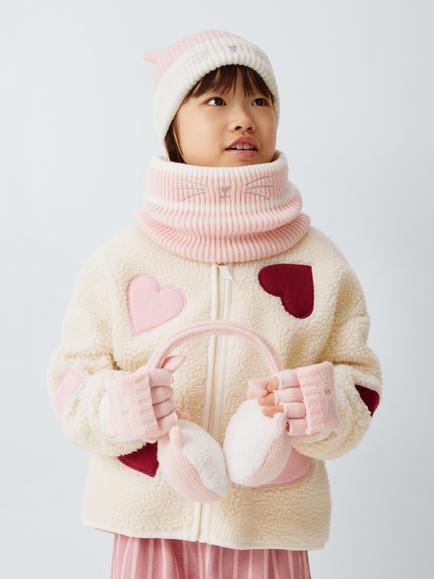 John Lewis Kids' Cat Beanie Hat, Pink, Pink