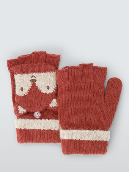 John Lewis Kids' Fox Flip Top Gloves, Orange, Orange
