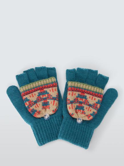 John Lewis Kids' Fair Isle Flip Top Gloves, Multi, Multi