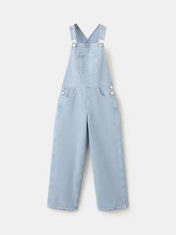 Mango Kids' Long Denim Dungarees, Blue, Blue