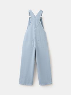 Mango Kids' Long Denim Dungarees, Blue - view 2, Blue
