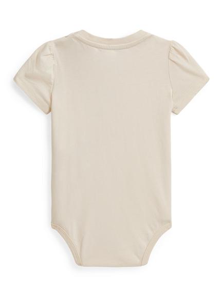 Ralph Lauren Baby Patchwork Polo Bear Bodysuit, Beige - view 2, Beige