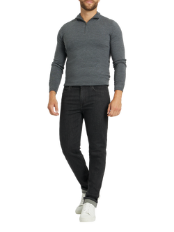 SPOKE Travel Denim Regular Thigh Slim Jeans, Charcoal, Charcoal