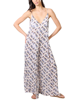 Traffic People Ithaca Hummingbird Print Jumpsuit, Cream, Cream