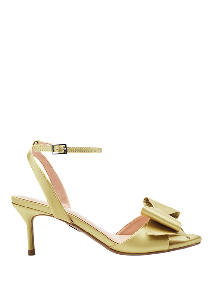 Moda in Pelle Lotty Satin Bow Detail Occasion Sandals, Lime Green, Lime Green