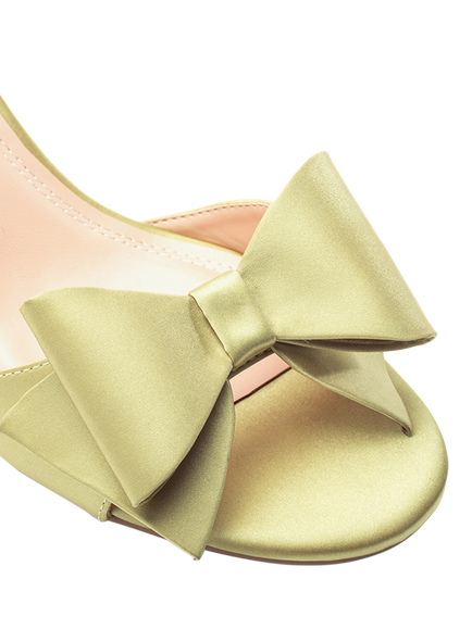 Moda in Pelle Lotty Satin Bow Detail Occasion Sandals, Lime Green - view 2, Lime Green