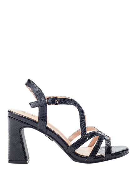 Moda in Pelle Missani Block Heel Strappy Sandals, Black, Black