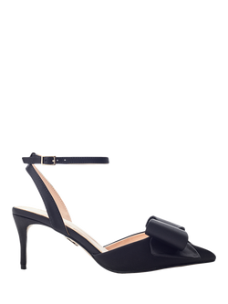 Moda in Pelle Nahara Satin Bow Detail Court Shoes, Black, Black
