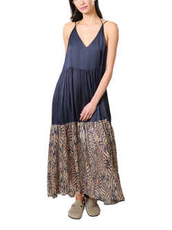 Traffic People Ithaca A Little Breeze Maxi Dress, Navy, Navy