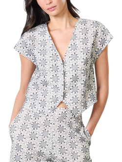 Traffic People Gatsby Floral Waistcoat, Navy, Navy