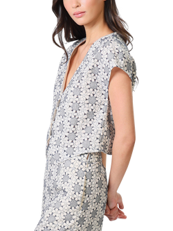 Traffic People Gatsby Floral Waistcoat, Navy - view 2, Navy