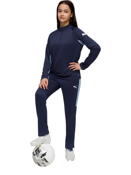 PUMA Kids' Long Sleeve Quarter-Zip Slim Top - view 2, Navy/White/Zen Blue