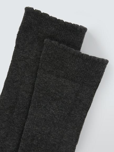 John Lewis Kids' Cotton Rich Heart Knee High Socks, Pack of 5, Charcoal - view 2, Charcoal