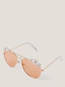 Monsoon Kids' Daisy Aviatr Sunglasses, Multi, Multi