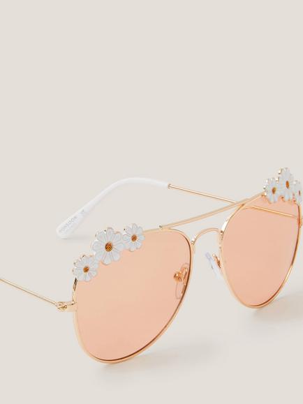 Monsoon Kids' Daisy Aviator Sunglasses, Multi - view 2, Multi