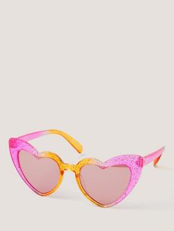 Monsoon Kids' Glitter Ombre Heart Sunglasses, Multi, Multi