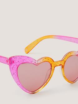 Monsoon Kids' Glitter Ombre Heart Sunglasses, Multi - view 2, Multi