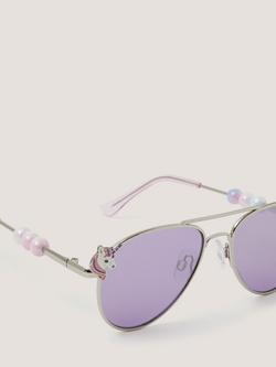 Monsoon Kids' Unicorn Aviator Sunglasses, Pink - view 2, Pink