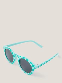 Monsoon Baby Checkerboard Round Sunglasses, Blue, Blue