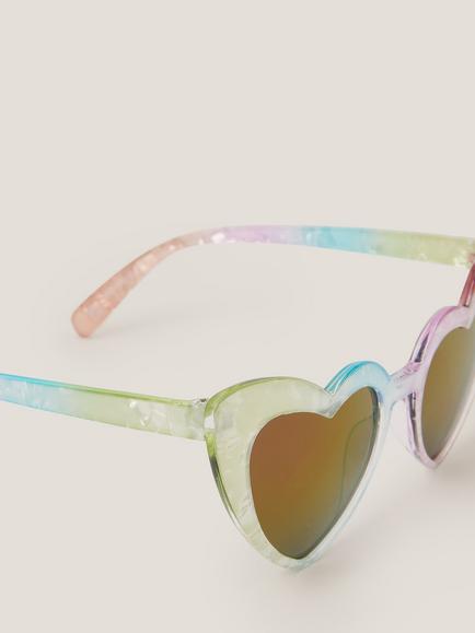 Monsoon Baby Ombre Heart Sunglasses, Multi - view 2, Multi