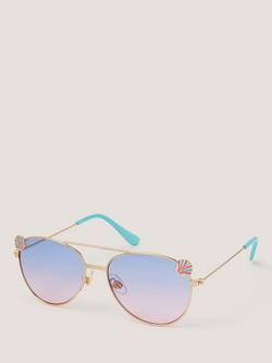Monsoon Kids' Mermaid Aviator Sunglasses, Blue, Blue