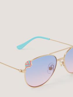 Monsoon Kids' Mermaid Aviator Sunglasses, Blue - view 2, Blue