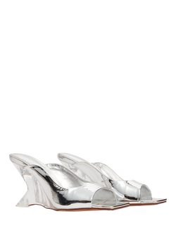 Mallet Amber Patent Leather Wedge Heel Sandals - view 2, Silver