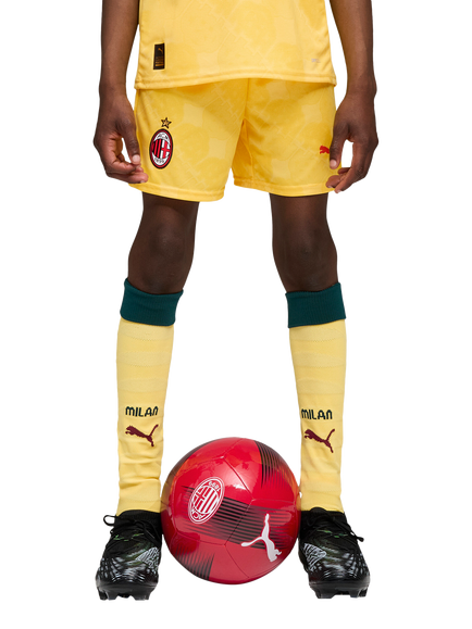 PUMA Kids' AC Milan 25/26 Football Shorts, Yellow/Dark Myrtle