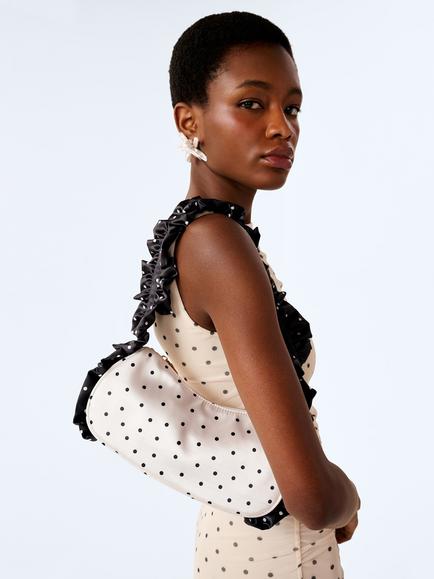 OMNES Azorez Polka Dot Shoulder Bag, Black/White - view 2, Black/White