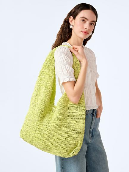 OMNES Aruba Paper Shoulder Bag, Lime - view 2, Lime
