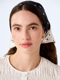 OMNES Tahiti Polka Dot Headscarf, Black/White, Black/White