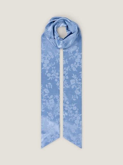 OMNES Scarlett Floral Jacquard Scarf, Powder Blue