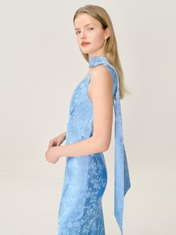 OMNES Scarlett Floral Jacquard Scarf - view 2, Powder Blue