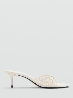 Mango Strappy Detail Heeled Sandals, White, White