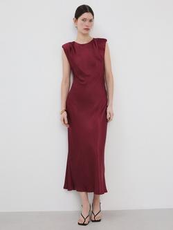 Mango Bias-Cut Midi Dress, Cherry, Cherry