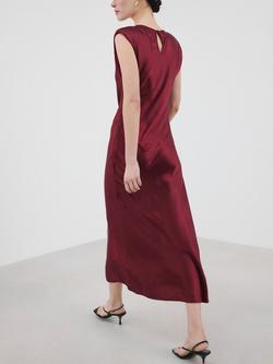 Mango Bias-Cut Midi Dress, Cherry - view 2, Cherry