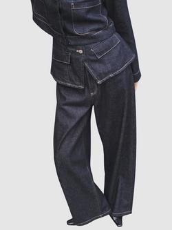 Mango Mid Rise Wide Leg Jeans, Indigo, Indigo